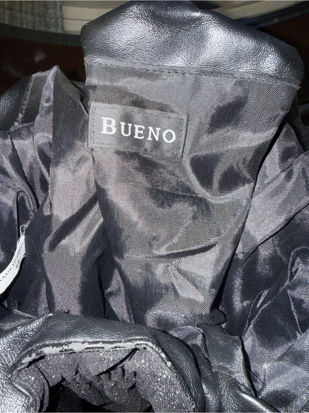 Bueno Black Sparkle Floral Shoulder Bag